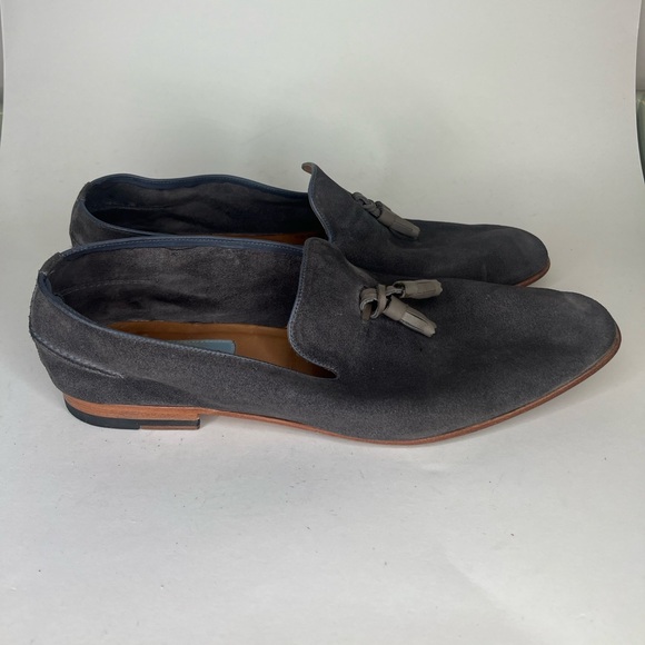 Modern Fiction Shoes Loafers Slip Ons Men Size 46 US 13 Gray Suede - Picture 2 of 16